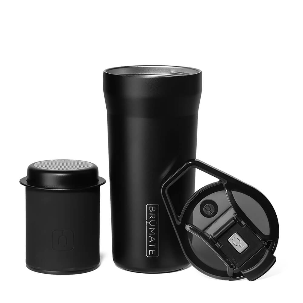BruMate Matte Black Stainless Steel 3-in-1 Can Cooler, 12/16 oz