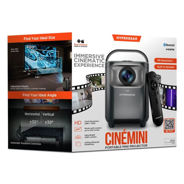 HyperGear CineMini Portable Mini Projector - Black