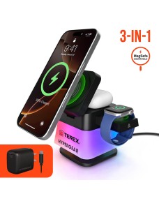 Hypergear PowerFold Cube 3-in-1 Wireless Charging Stand with 15W Magnetic Wireless Fast Charge