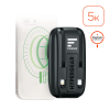 Hypergear 5,000mAh Mag Grip Go Magnetic Wireless Fast Charge Power Bank with Built-In Cables