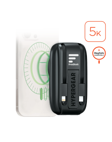 Hypergear 5,000mAh Mag Grip Go Magnetic Wireless Fast Charge Power Bank with Built-In Cables