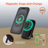 Hypergear 5,000mAh Mag Grip Go Magnetic Wireless Fast Charge Power Bank with Built-In Cables