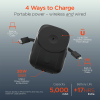 Hypergear 5,000mAh Mag Grip Go Magnetic Wireless Fast Charge Power Bank with Built-In Cables