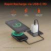 Hypergear 5,000mAh Mag Grip Go Magnetic Wireless Fast Charge Power Bank with Built-In Cables