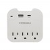 HyperGear Multi Plug 5 Outlet Extender with USB-C & USB Ports