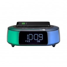 iHome iBTW281 Qi Wireless Fast Charging Color Changing Bluetooth Alarm Clock