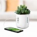 iHome Faux Succulent with USB Charging Station – White