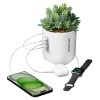 iHome Faux Succulent with USB Charging Station – White