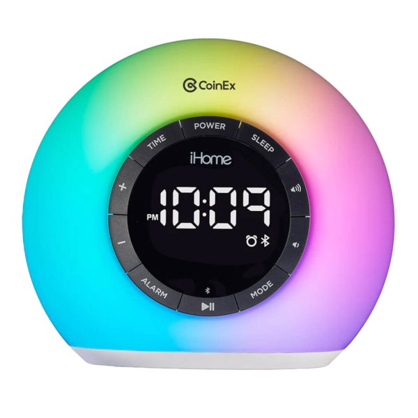 IHome Sunrise Alarm Clock Radio with Bluetooth Speaker and Color Changing Lamp