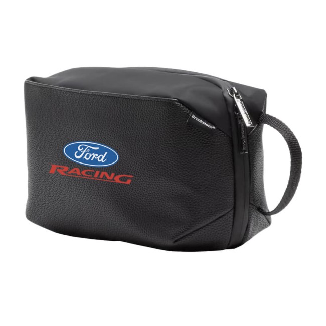 Brookstone Compact Toiletry Kit Vegan Leather Travel Bag