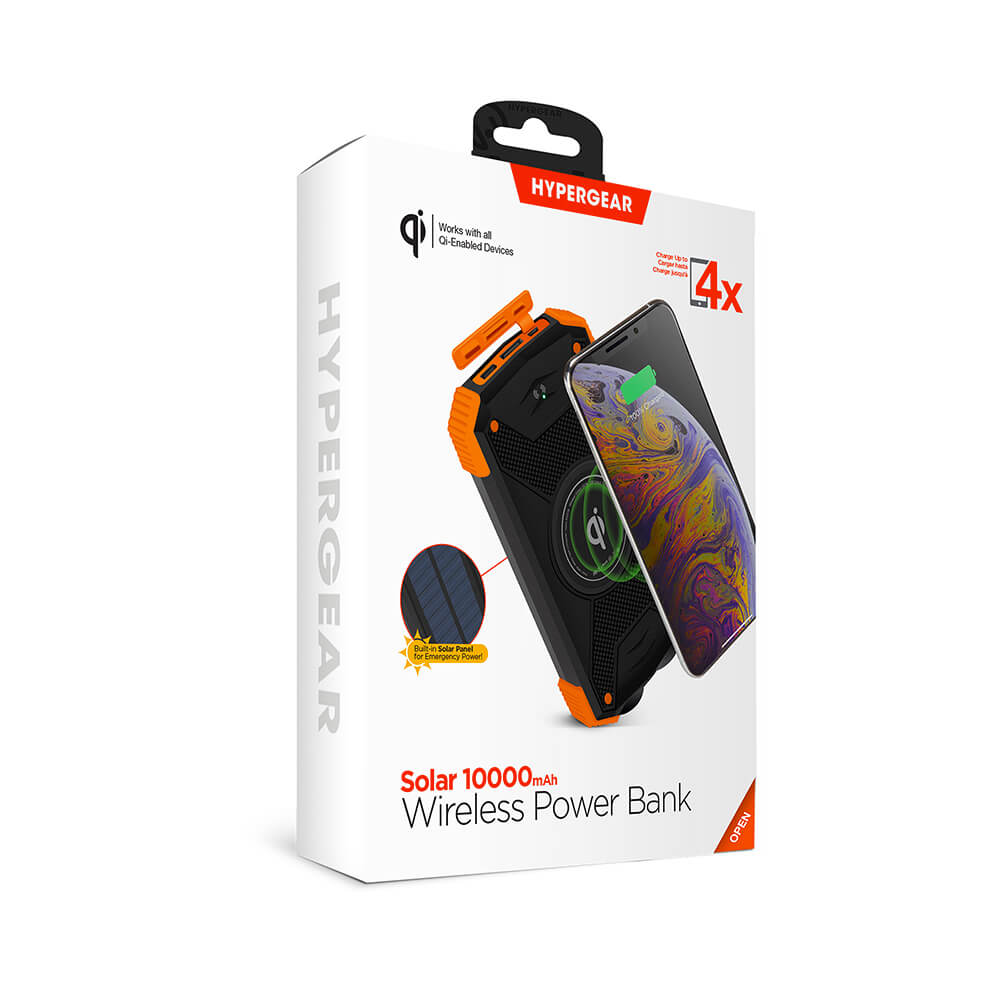 HyperGear Solar 10000mAh Wireless Power Bank 24